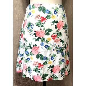 Old Navy Women's Floral Linen Blend Mini A-Line Skirt Beige Pink Beach Size XL